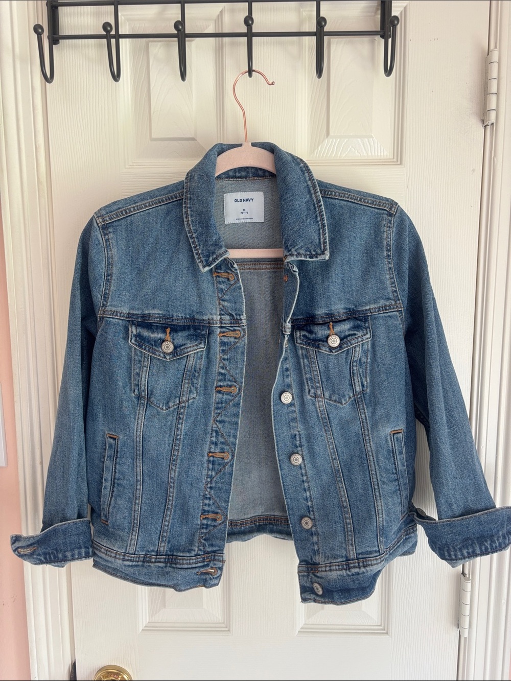Old Navy Medium Blue Denim Jacket with Chest Pockets